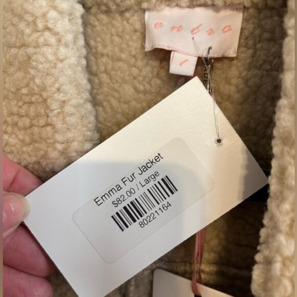 NWT Entro Emma Fur Jacket blush pink suede vest size Large - Picture 6 of 7